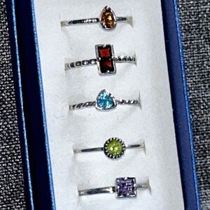NWT stacking gemstone rings size 10